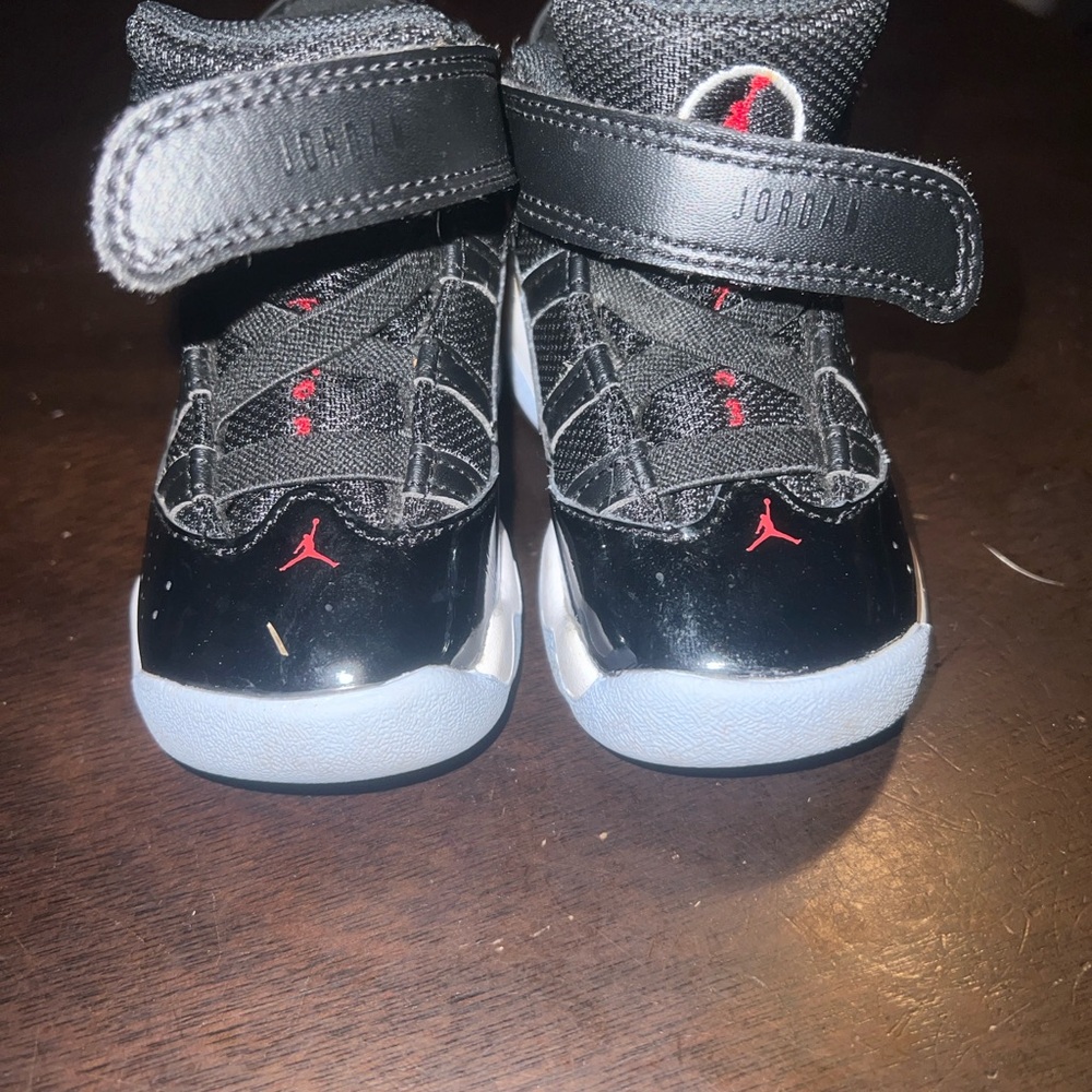 Jordan Kids Black and Red Sneakers